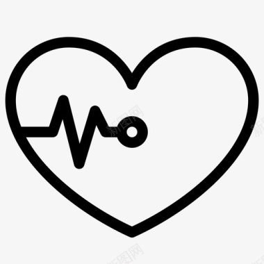 心脏脉搏监测医疗图标图标