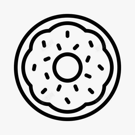 甜甜圈洒点心图标svg_新图网 https://ixintu.com 咖啡厅 早上 早餐 洒 点心 甜点 甜甜圈 糖 食物