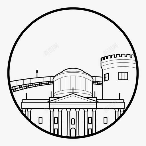 都柏林建筑城市图标svg_新图网 https://ixintu.com 地标 城市 城市图标 天际线 建筑 都柏林