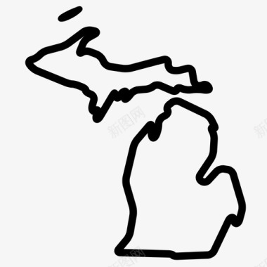 密歇根州地图州图标图标