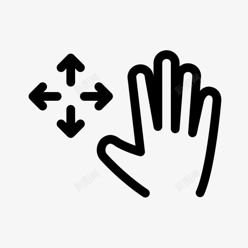 五个手指拖动触摸屏触摸手势图标svg_新图网 https://ixintu.com 五个手指拖动 交互手势 屏幕手势 手势滑动点击触摸设置 技术 滑动 触摸屏 触摸手势