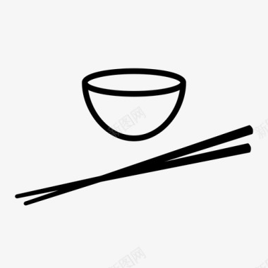 味噌碗筷子图标图标