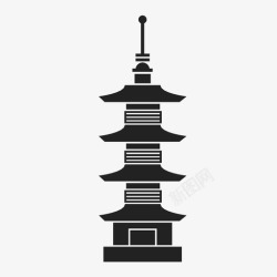 东京浅草寺日本地标宝塔图标高清图片