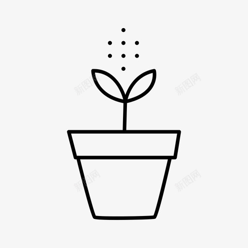 发芽浇水盆栽图标svg_新图网 https://ixintu.com 发芽 叶子 植物 浇水 潜力 盆栽 种植 自然