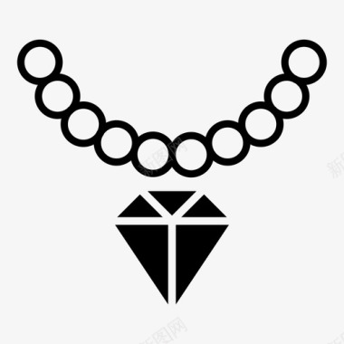 钻石项链珍珠奢侈品图标图标