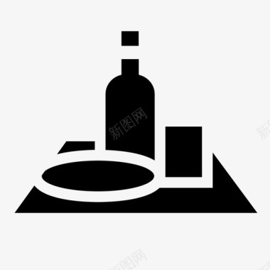 晚餐葡萄酒桌子图标图标
