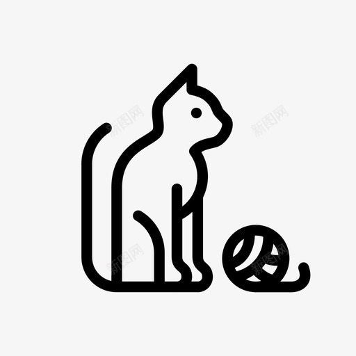 猫纱线线图标svg_新图网 https://ixintu.com 动物 宠物 家 小猫 猫 纱线 线