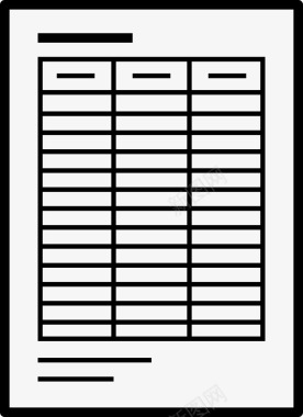 电子表格报告纸张图标图标
