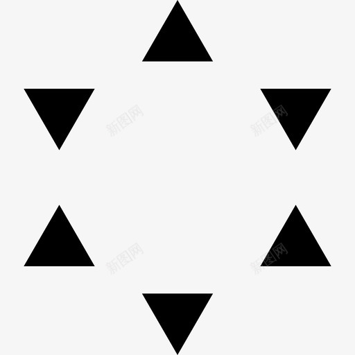 六个小三角形的星形状多边形图标svg_新图网 https://ixintu.com 六个小三角形的星 多边形 形状
