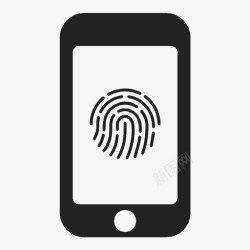 指纹锁手机touch id智能手机安全图标高清图片