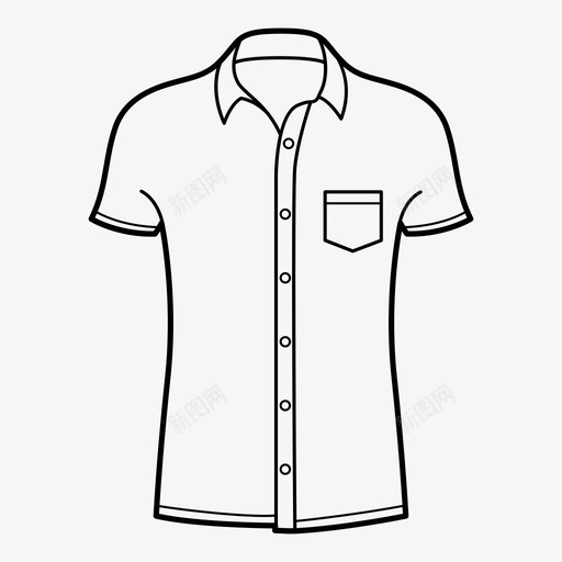 衬衫上衣T恤图标svg_新图网 https://ixintu.com T恤 上衣 口袋 服装 毛衣 男式 短袖 衣服 衬衫 领衬衫