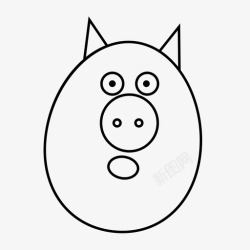 小猪脸猪农场农场动物图标高清图片