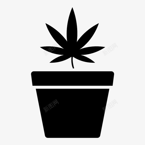 大麻盆栽植物药房图标svg_新图网 https://ixintu.com 医用大麻 叶 大麻 盆栽植物 药房 非法