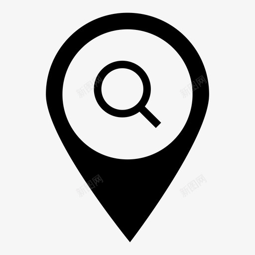 搜索位置指针位置图标svg_新图网 https://ixintu.com pin 位置 地图标记 定位 定位销 导航 指针 搜索位置 放大镜