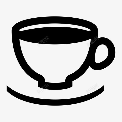 杯子盘子把手图标svg_新图网 https://ixintu.com 咖啡 把手 早餐 杯子 杯子和碟子 盘子 茶 饮料
