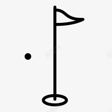 高尔夫三角旗锦标赛图标图标