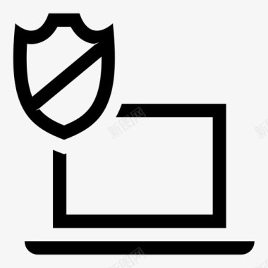 笔记本电脑安全屏蔽安全图标图标