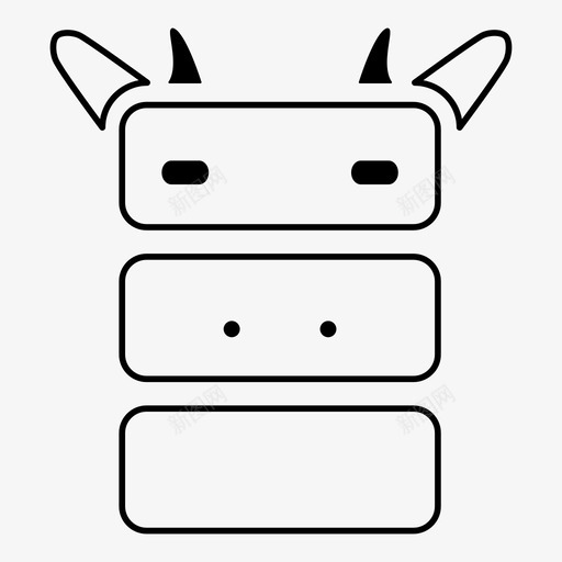 牛有趣的动物动物图标svg_新图网 https://ixintu.com 农场 动物 动物块 块 块动物 抽象动物 有趣的动物 牛