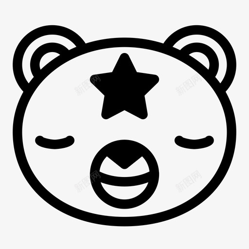 熊睡觉宠物图标svg_新图网 https://ixintu.com 动物 卡哇伊 可爱 头 宠物 小睡 熊 睡着 睡觉 脸 表情