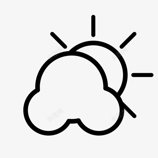 部分多云太阳阳光图标svg_新图网 https://ixintu.com 天气 天气状况 天气要素 太阳 季节 温度 部分多云 阳光