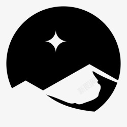 夜晚环境音北极星雪极地图标高清图片