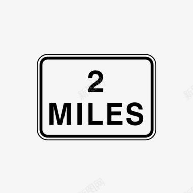 2英里美国交通标志图标图标