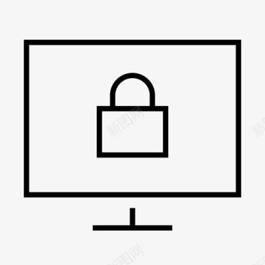 锁定计算机解锁安全图标图标