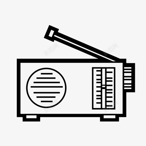 收音机调幅天线图标svg_新图网 https://ixintu.com 天线 收音机 波长 线性构造 节目 调幅 调频 音频 频道