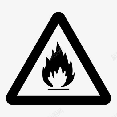 易燃材料危险火灾图标图标