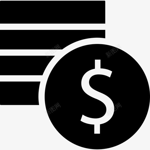钱现金货币图标svg_新图网 https://ixintu.com 一包一包的美元 现金 美元 货币 钱