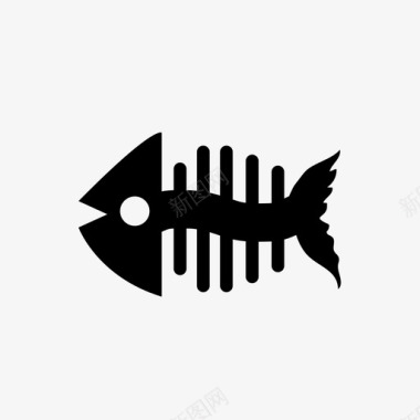 鱼熟鱼鱼骨架图标图标