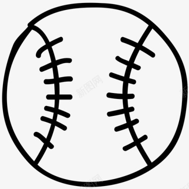 棒球涂鸦运动图标图标