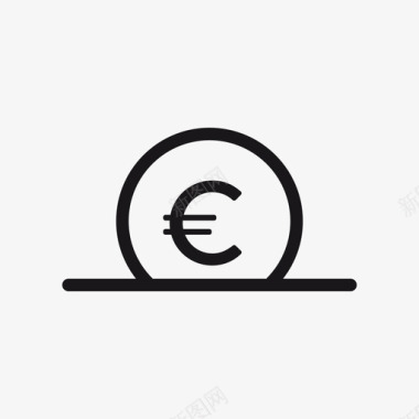 欧元硬币储蓄支付图标图标