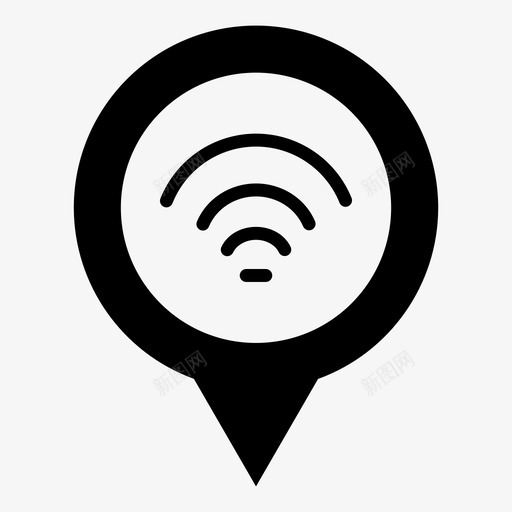 wifi区域wifi信号图标svg_新图网 https://ixintu.com pin wifi wifi信号 互联网 位置 位置标记引脚 区域 地图 导航 指针 标记 网站