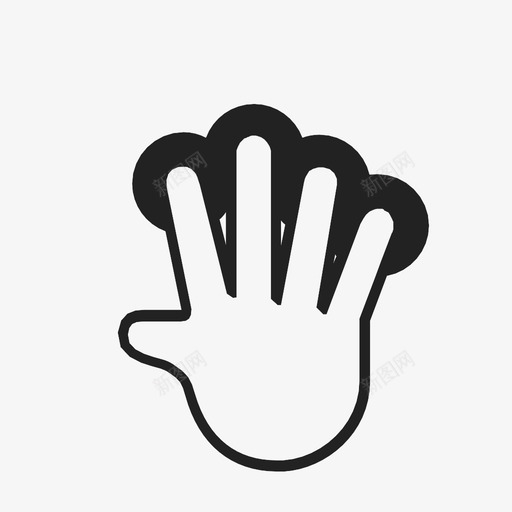 用四个手指按住用户体验触摸手势图标svg_新图网 https://ixintu.com 交互 交互式手势 手势 技术 用四个手指按住 用户体验 触摸手势