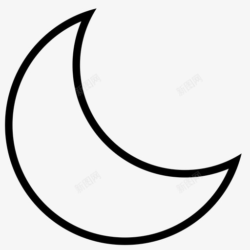 月亮新月满月图标svg_新图网 https://ixintu.com 万圣节派对轮廓图标 人 光 半 夜晚 天空 新月 月亮 月光 满月