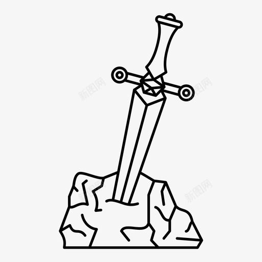 剑传说中世纪图标svg_新图网 https://ixintu.com 中世纪 中世纪欧洲 传说 剑 技巧 石头 神话