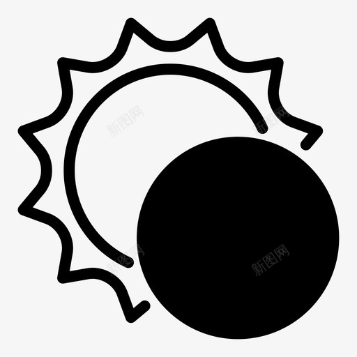 日食温泉天气图标svg_新图网 https://ixintu.com 天气 太阳 日食 月亮 温泉 简单的东西 阴影 预报 黑暗