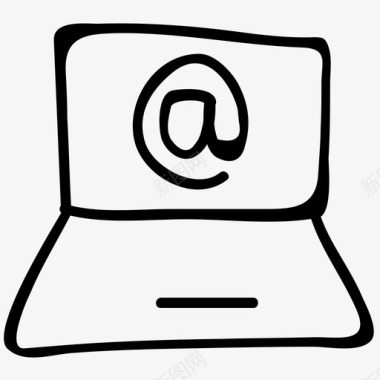 笔记本电脑邮件手绘图标图标