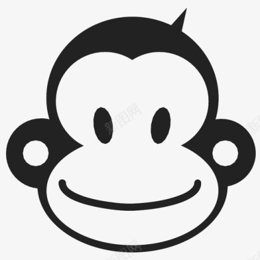 猴子灵长类傻笑图标图标