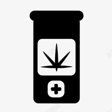 药用大麻药品植物图标图标