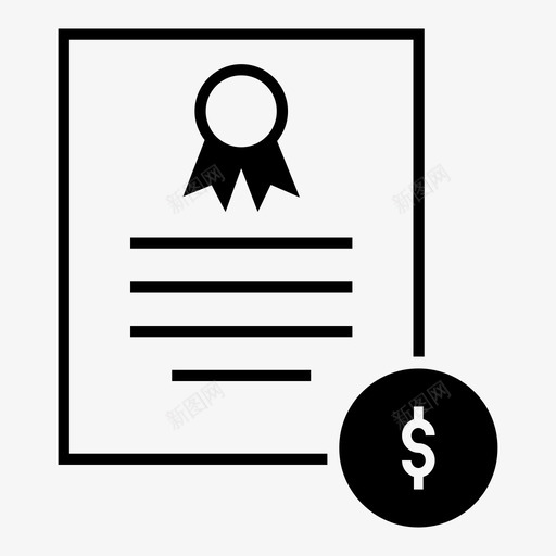 证书标准谈判图标svg_新图网 https://ixintu.com 合同 商务 文件 标准 美元 证书 谈判 货币 金融