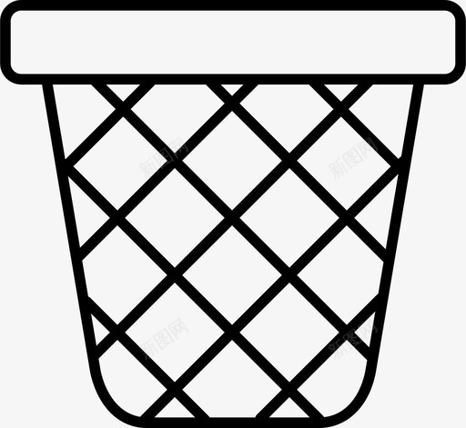 垃圾桶卫生垃圾图标svg_新图网 https://ixintu.com 倾倒的 卫生 图标线与一个中等边缘圆角 垃圾 垃圾桶 处理的 废篮子 桶 空的 篮子