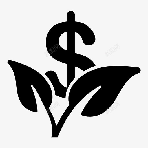钱想法投资图标svg_新图网 https://ixintu.com 叶 想法 投资 新 植物 自然 钱 项目