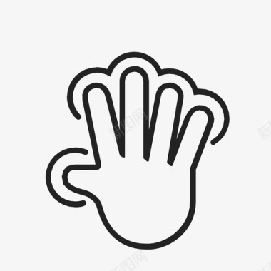 用五个手指轻触用户体验触摸手势图标图标