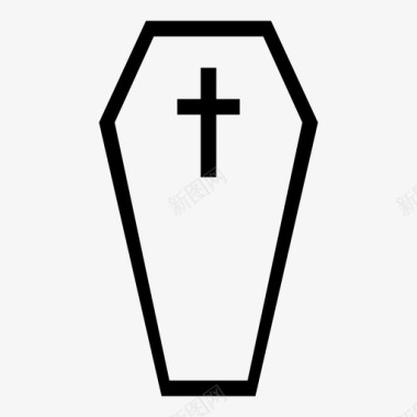 棺材埋葬墓地图标图标