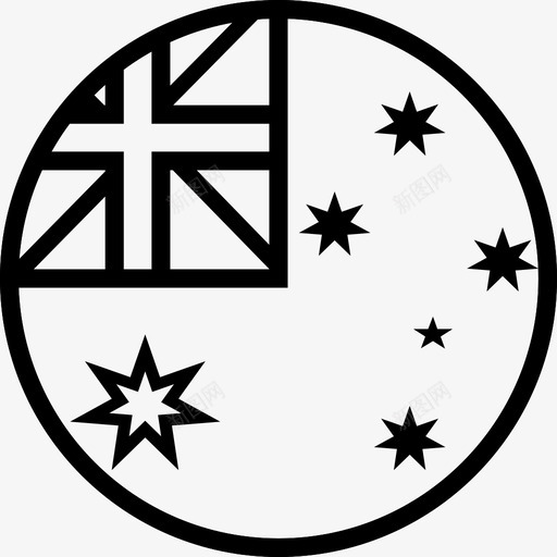 澳大利亚大陆国家图标svg_新图网 https://ixintu.com 国家 国旗 地区 地方 大陆 度假 澳大利亚 热带 轮廓圆形世界旗帜