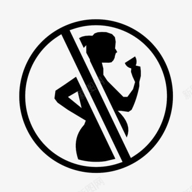 酒精警告女性饮酒图标图标