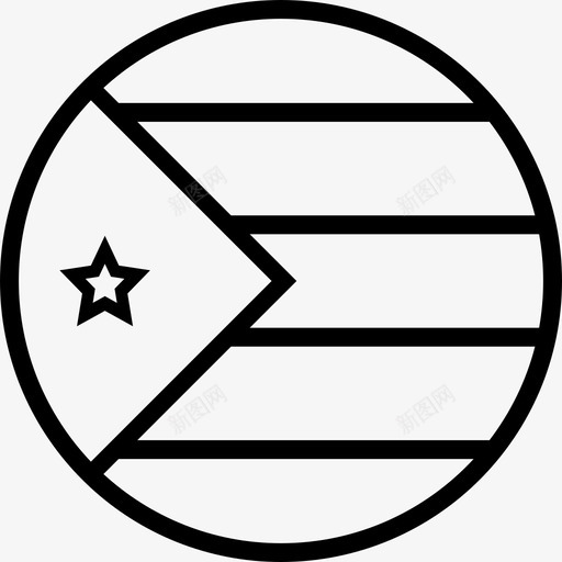 古巴城市国家图标svg_新图网 https://ixintu.com 人民 古巴 国家 城市 旗帜 星星 轮廓圆形世界旗帜