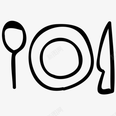 餐桌设置食物餐盘图标图标